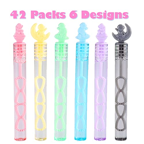 Nasidear 42 Pack Valentines Day Cards Gifts Cards for Kids with Mini Bubble Wands,Space themed Valentine Classroom Exchange Cards,Valentine's Greeting Cards for Valentines Party Favors