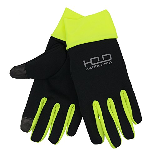Running Gloves Men Touchscreen Winter Lightweight Liner Gloves with Palm Key Pocket for Outdoor Cycling Jogging Yellow (Large)
