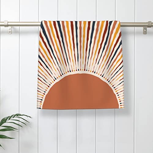 Perinsto Sun Art Print Boho Hand Towel Decorative Fingertip Towels Multipurpose for Bathroom Kitchen Gym and Spa, 27.5" X 15.7"