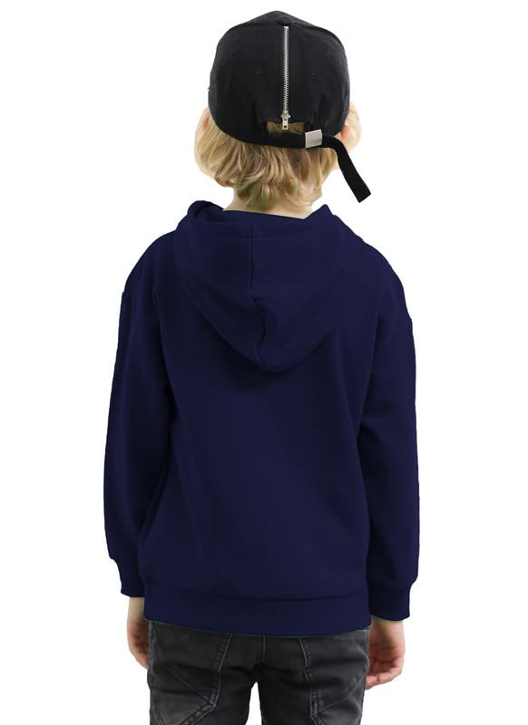 JIAHONG Kids Fashion Sweatshirts Soft Brushed Fleece Pullover Hoodie Casual Hooded Sweatshirts for Boys and Girls(Navy, l)