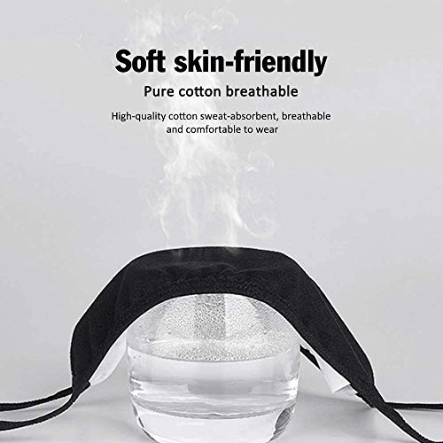 10PC Reusable Cotton Fabric Face Mask Set: Unisex, Fashion-Forward Protective Black Dust Cotton - Soft, Comfortable, Breathable, and Washable for Daily and Outdoor Activities