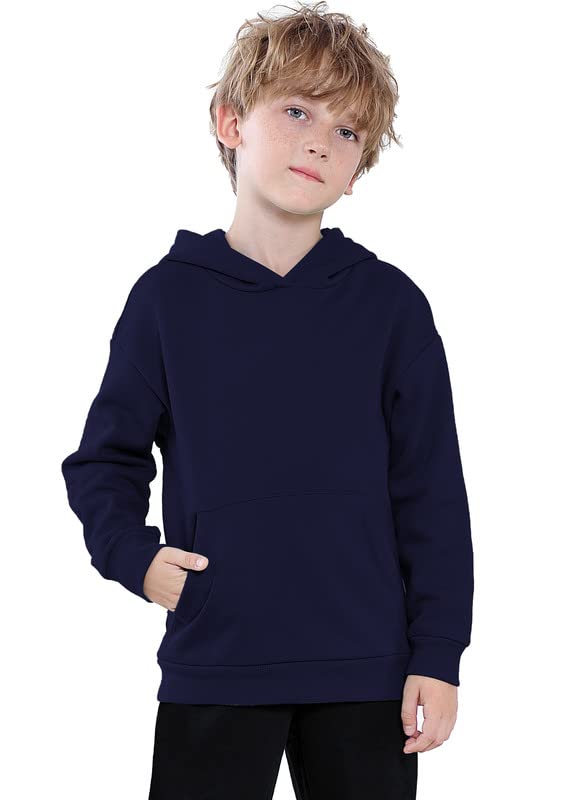 JIAHONG Kids Fashion Sweatshirts Soft Brushed Fleece Pullover Hoodie Casual Hooded Sweatshirts for Boys and Girls(Navy, l)