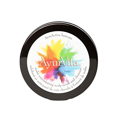 AyurVita Haircare - Maka Extract Scalp Scrub & Cleanser - Bio-Certified Hair Treatment - Ayurvedic Haircare - Clean & Organic Hair Products - 6.7 oz
