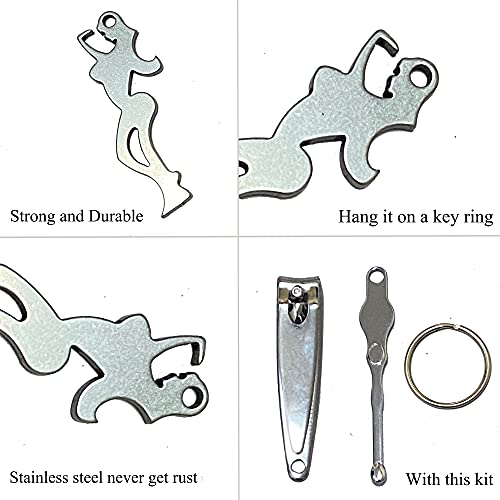 HL-YMXT Beer Bottle Opener Stainless Steel Flat Bar Key Glass Openbeer Keychain Bartenders (Beauty-shape bottle opener)