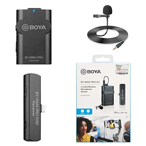 BOYA BY-WM4 PRO-K3 2.4 GHz Wireless Microphone System For iOS Devices