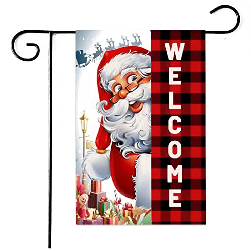 Christmas outdoor decorations, Christmas garden flags 12×18 inches double-sided, Christmas garden decorations outside the farmhouse Christmas flags