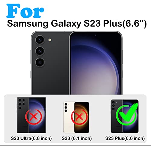 KECAI for Samsung Galaxy S23 Plus Case with 2X Screen Protector+ 2X Camera Lens Protector,Heavy Duty Drop/Shock/Dust Proof 3-Layers Military Rugged Protection Bumper Cover for Galaxy S23 Plus (Red)