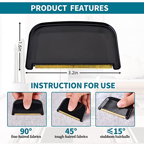 Pet Lint Remover, 4 Piece Set Best Pet Lint Remover, Dog Hair Remover Multi Fabric Edge and Carpet Scraper - Lint Cleaner for Furniture, Sofa, Carpet, Car, Clothes and Bedding