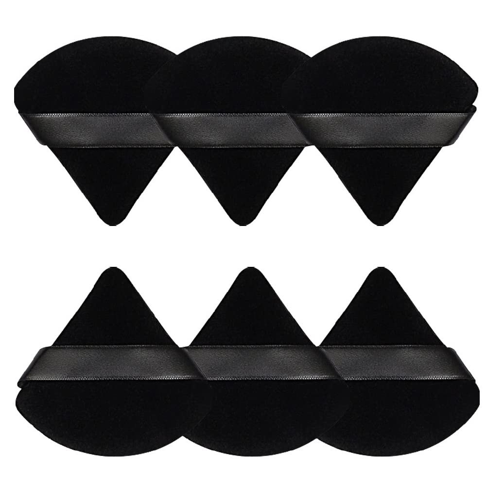 6pk Black Soft Triangle Makeup/Powder Puff/Sponge for Loose Powder