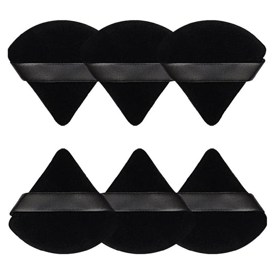 6pk Black Soft Triangle Makeup/Powder Puff/Sponge for Loose Powder