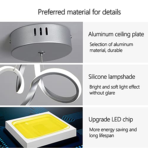 Modern Pendant Light led Chandelier Fixture Ring Lighting Dining Room fixtures Pendant Lighting Fixture for Kitchen Island Dining Room Bedroom 4000K, Chrome Finish