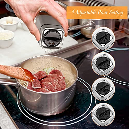 Salt and Pepper Shakers Set with Holder-Stainless Steel Salt Shaker with Adjustable Pour Holes-Set of 2 by Aelga