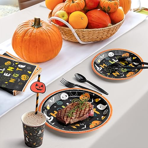Ultimate 189pc Halloween Party Set: Plates, Napkins, Cups, Decor & More – Serves 24
