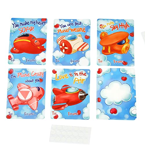 Nasidear 35 Pack Valentines Day Gifts Cards with Foam Airplanes,Valentine's Greeting Cards for Kids School Exchange,Classroom Prizes,Valentine’s Gift