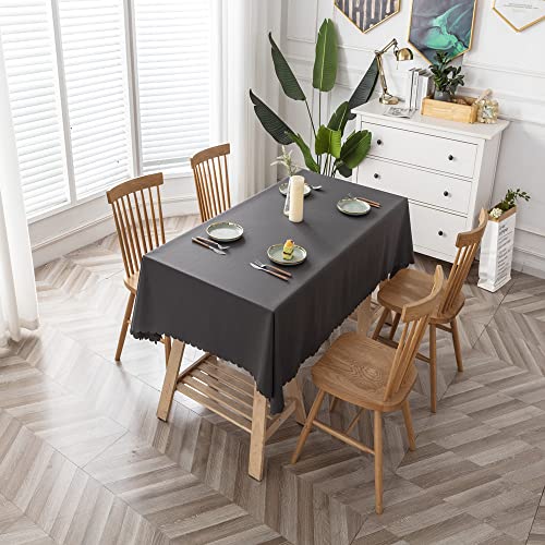 GoldyiTS Rectangle Tablecloth - 60 x 84 inches-Water and Spill Resistant Wrinkle Resistant Tablecloth,Washable Tablecloth, Buffet Table, PartyTablecloth ,Kitchen Dining Tabletop Decor, Grey