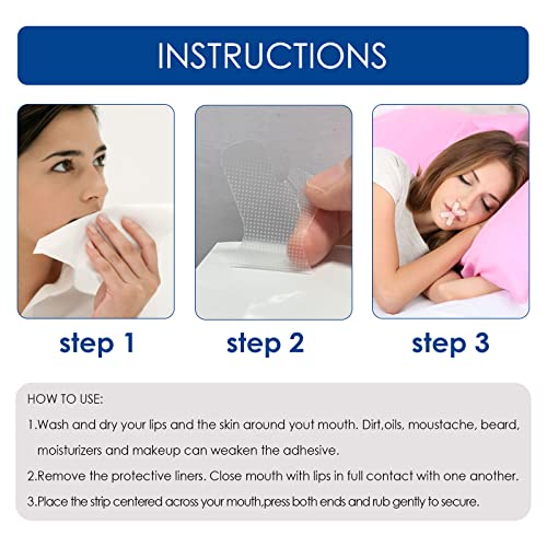 60 Count Anti-Snoring Hypoallergenic Mouth Sleep Tape