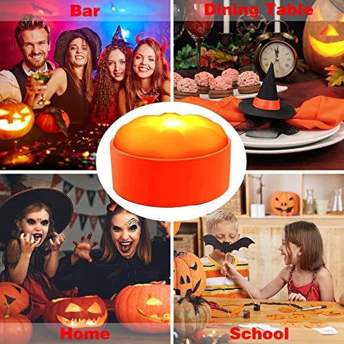 Halloween LED Pumpkin Lights with Remote Timer - Battery Operated Jack-O-Lantern Decor Electric Flameless Candle with Flickering Bright Light for Party Home Porch Fall Decorations - 4 Pack Set