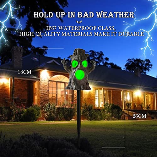 HUANGXIN Tree Stump Garden Decorations with Stake Outdoor Halloween Figurine Yard Sculptures Art for Landscape Patio Walkway Pathway Lawn Funny Gifts for Women Men Housewarming Birthday Gifts