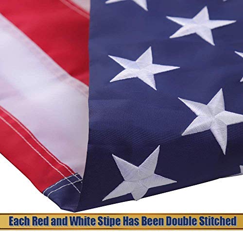 Luxury Embroidered 1x1.5 Ft American Flag with Bright Colors, Waterproof and UV-Resistant, Perfect for Outdoor Use