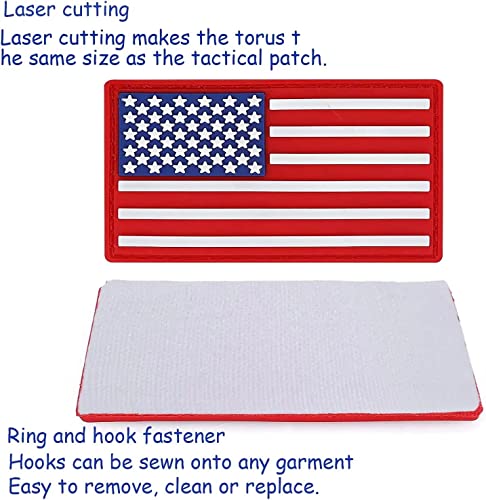 American Flag Patch, US USA Embroidered Tactical Patch with Hook and Loop Backpack hat hat Jacket Pants, Army Uniform Insignia-3x2 inches