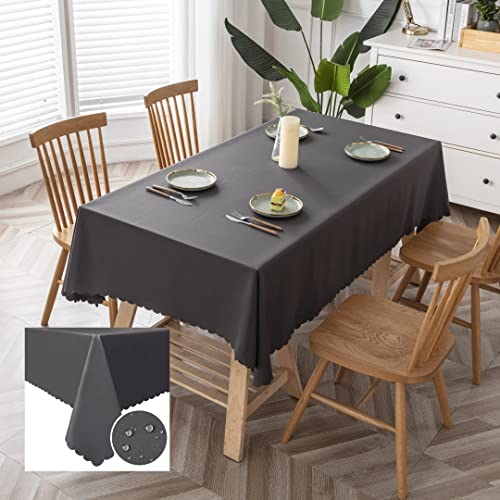 GoldyiTS Rectangle Tablecloth - 60 x 84 inches-Water and Spill Resistant Wrinkle Resistant Tablecloth,Washable Tablecloth, Buffet Table, PartyTablecloth ,Kitchen Dining Tabletop Decor, Grey