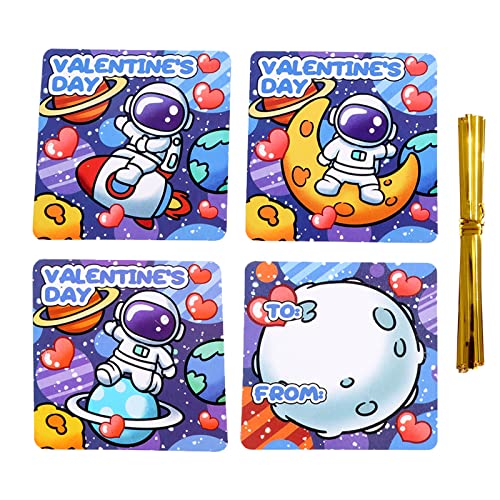 Nasidear 42 Pack Valentines Day Cards Gifts Cards for Kids with Mini Bubble Wands,Space themed Valentine Classroom Exchange Cards,Valentine's Greeting Cards for Valentines Party Favors