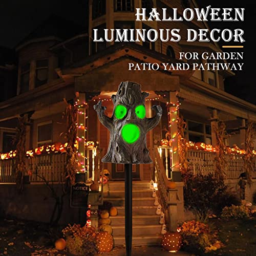 HUANGXIN Tree Stump Garden Decorations with Stake Outdoor Halloween Figurine Yard Sculptures Art for Landscape Patio Walkway Pathway Lawn Funny Gifts for Women Men Housewarming Birthday Gifts