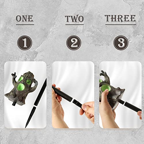 HUANGXIN Tree Stump Garden Decorations with Stake Outdoor Halloween Figurine Yard Sculptures Art for Landscape Patio Walkway Pathway Lawn Funny Gifts for Women Men Housewarming Birthday Gifts