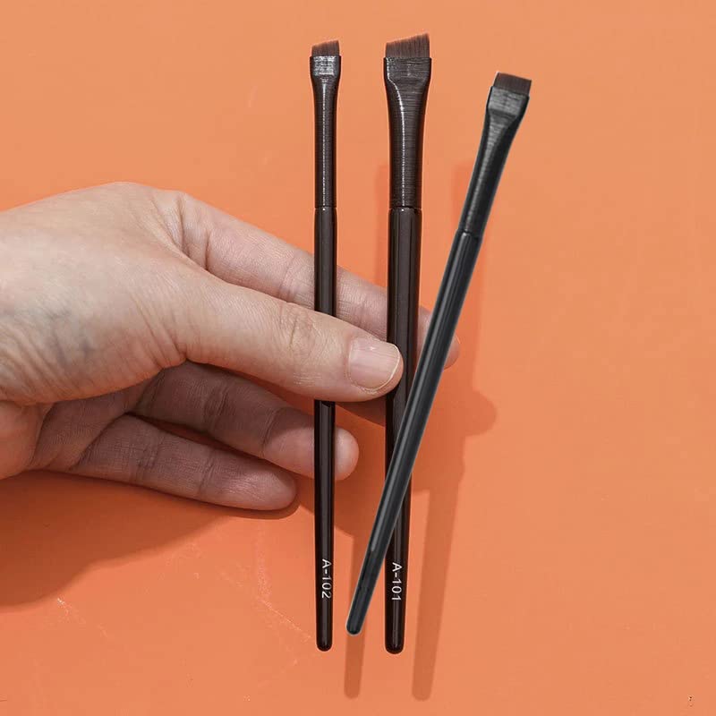 3pcs Ultra-Thin Angled Eyeliner/Eyebrow Makeup Brush Set
