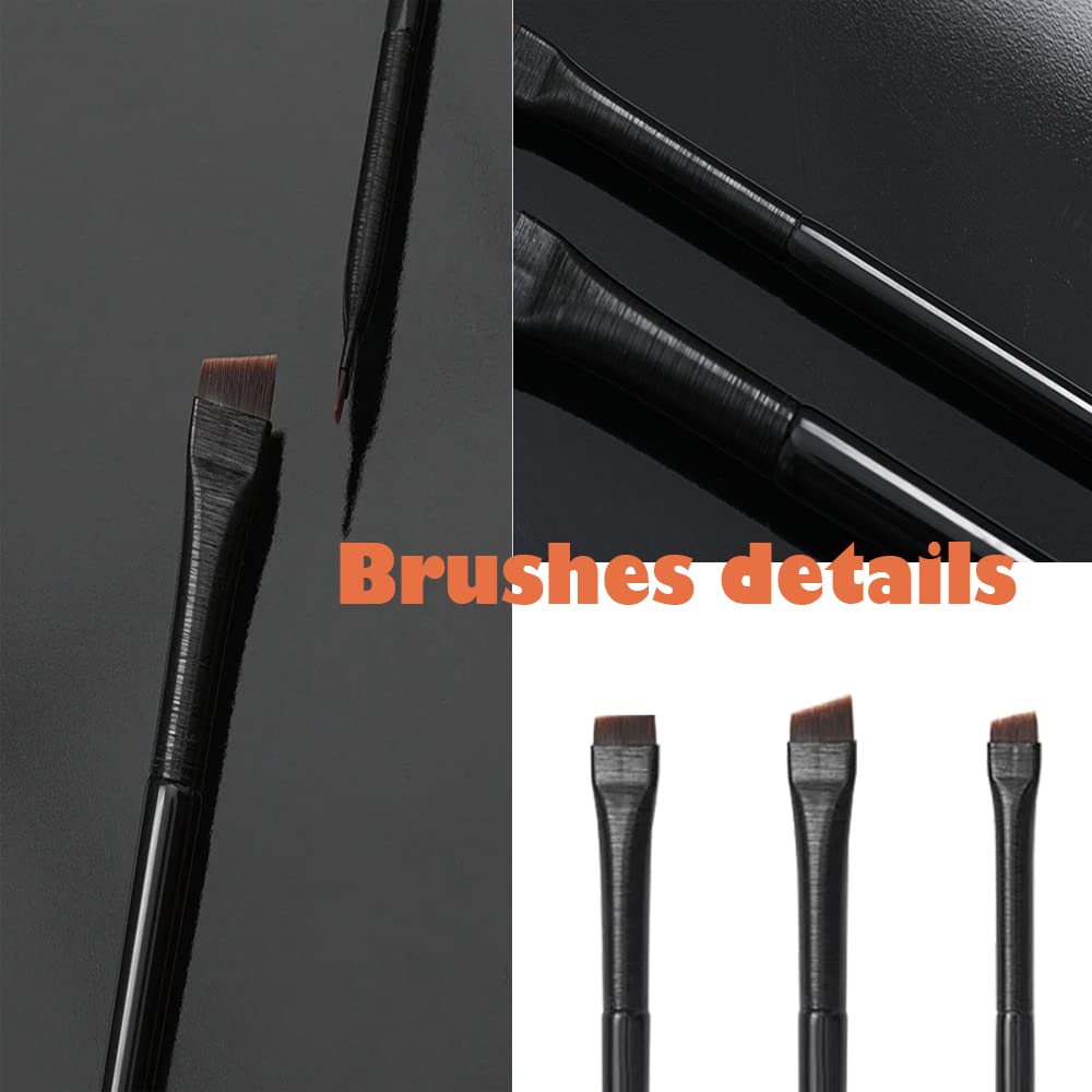 3pcs Ultra-Thin Angled Eyeliner/Eyebrow Makeup Brush Set