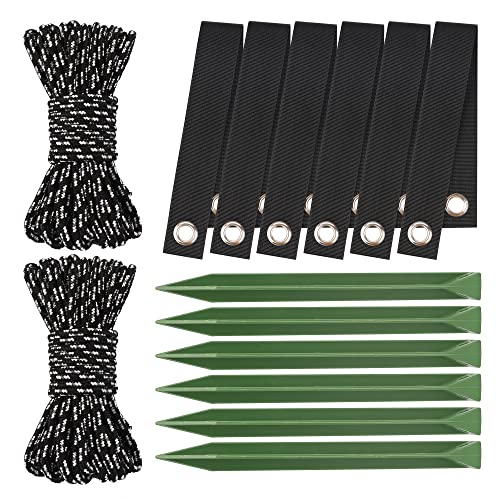 Liliantus 2-Pack Tree Stakes Kit, Anchor Tree Support Strap with Stakes for Garden Plant