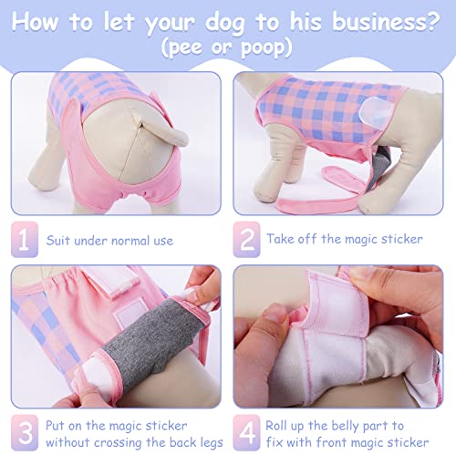 LeLePet Dog Recovery Suit for Dogs Cats After Surgery, Plaid Pet Recovery Shirt, Surgical Bodysuit for Male Female Dogs Skin Disease, Dog Abdominal Disease Bandages, Cone Alternative, Prevent Licking