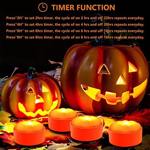 Halloween LED Pumpkin Lights with Remote Timer - Battery Operated Jack-O-Lantern Decor Electric Flameless Candle with Flickering Bright Light for Party Home Porch Fall Decorations - 4 Pack Set