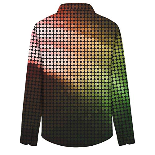 Size 3XL Novelty 3D Printed Button Closure Long Sleeve Turn Down Collar Shirt