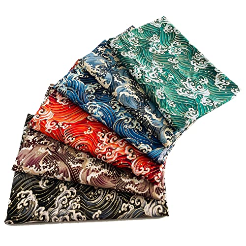 NEWAMISHQUILT 58" x1 Yard Quilting Fabric for Sewing,Fat Quarters Cotton Fabric Bundles for Sewing,Pre-Cut Quilt Squares for Patchwork,Red Wave