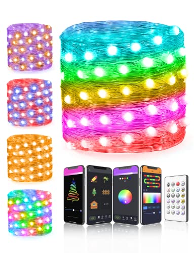 16ft RGB Color Changing Fairy Lights w/ Bluetooth App Control/20 Mode/Music Sync