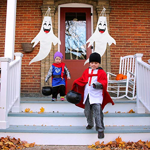 STOBOK 2 Pack Halloween Ghost Windsock Flag, 48.8 inch Halloween Outdoor Hanging Wind Socks Decoration for Front Yard Patio Lawn Garden,Halloween Party Decor