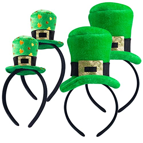 DoeDoe St. Patrick's Day Headbands green headband Set of 4, Woman Man and Kids St Patrick’s Day Costome Green Headbands Green Ireland Costume Hair Accessories for Adults and Children