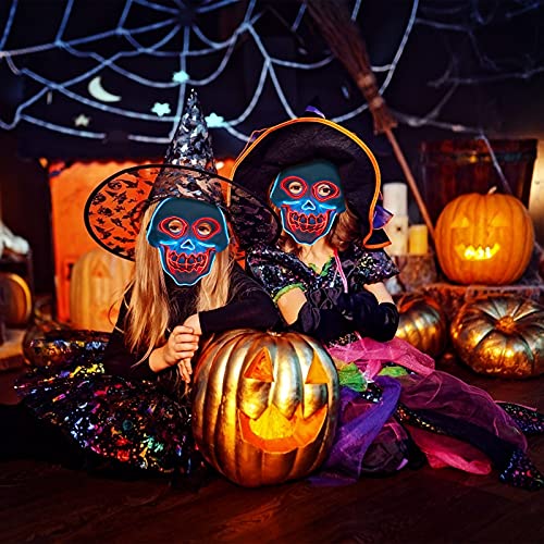 Halloween Mask Led Mask Scary Mask Light Up Mask Purge Mask Glowing Mask Costume Mask Cosplay Masks for Adults Festival Party Masquerade Carnival Gifts