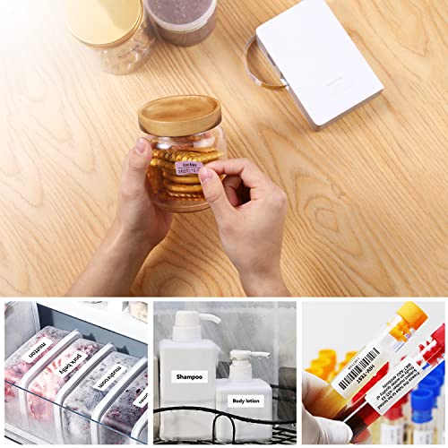 Professional Color Label Maker B18 with Tape, 0.6 Inch Portable Bluetooth Thermal Transfer Printer, for iOS/Andriod App, Fadeless Labels for Reliable Application