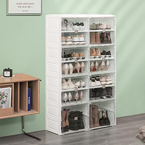 Maximize Storage with a 28-Pair Shoe Organizer Cabinet Rack for Entryways and Closets