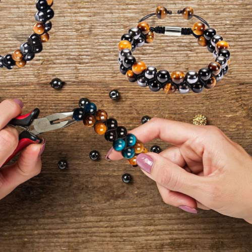 Adjustable Triple Protection Bracelet 8mm Yellow Tiger Eye/Hematite/Agate Beads