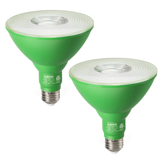 2pk 18W(120W Equivalent) Green LED Outdoor PAR38 Dimmable Flood Light Bulbs