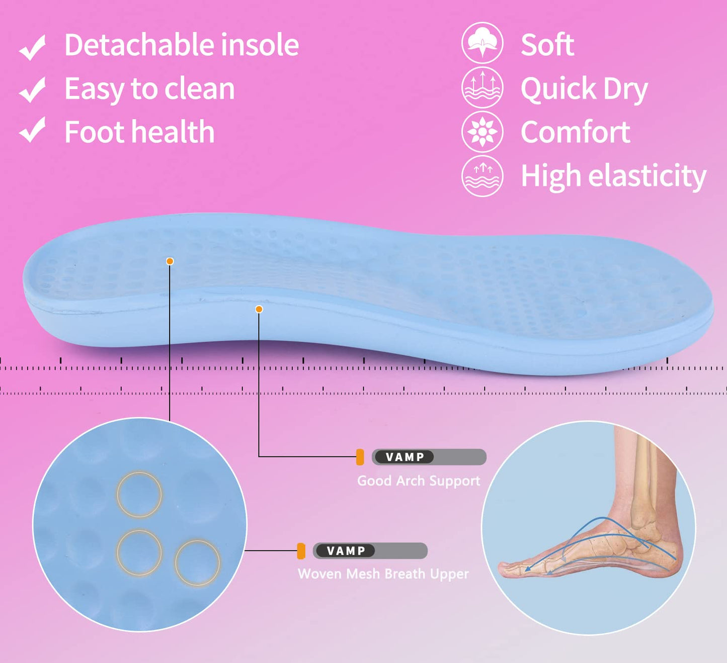 Women 5.5 - 6.5 | Men 4.5 - 5.5 White/Pink Slip-On Shoes/Clogs/Crocs w/ Removable Cushion Insole