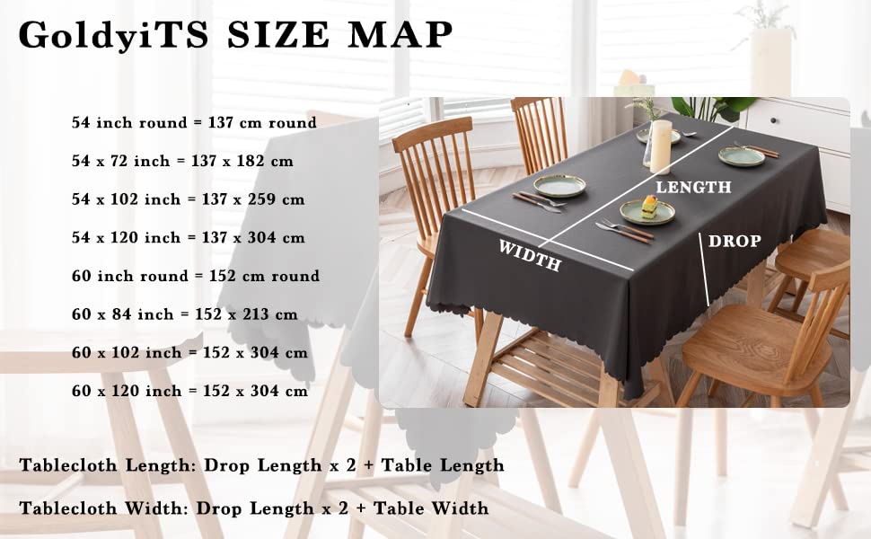 GoldyiTS Rectangle Tablecloth - 60 x 84 inches-Water and Spill Resistant Wrinkle Resistant Tablecloth,Washable Tablecloth, Buffet Table, PartyTablecloth ,Kitchen Dining Tabletop Decor, Grey