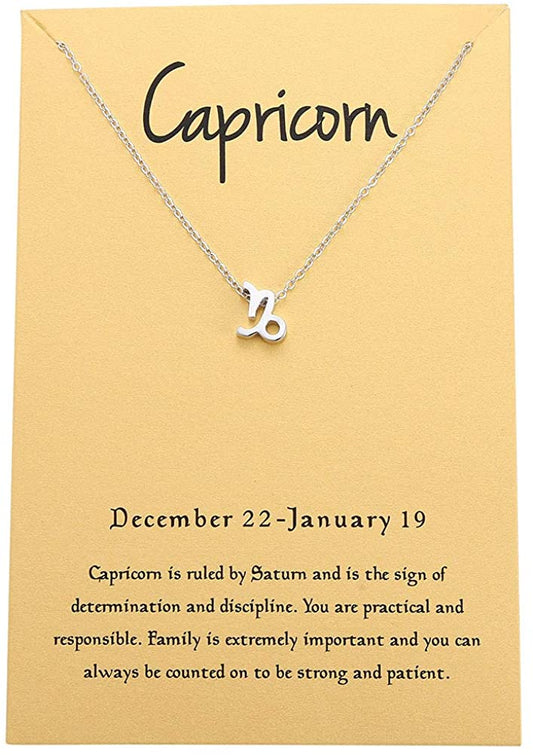 18" Silver Plated Capricorn Pendant Necklace