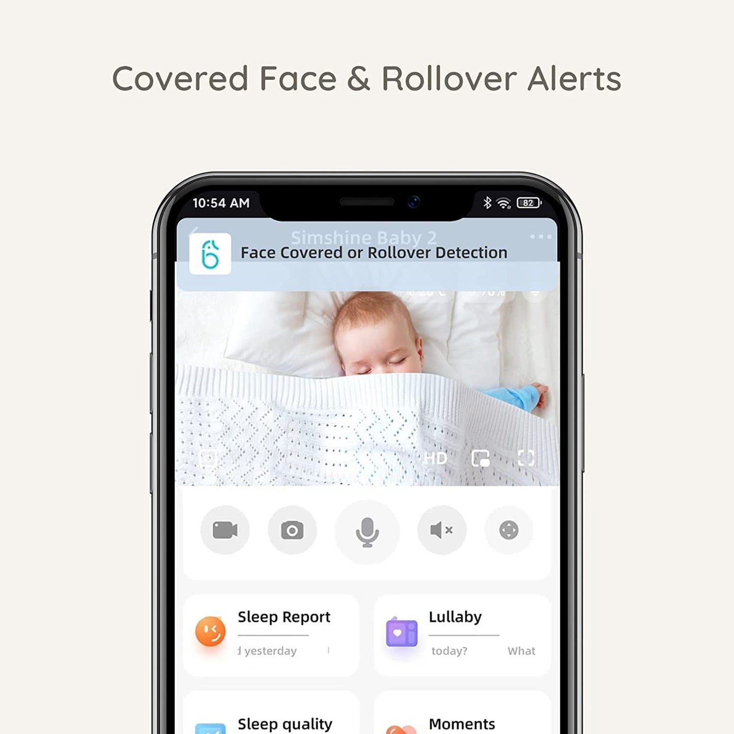 2K UHD Wireless AI Baby Monitor w/ Breathing Detection/Face Covered Alerts/More