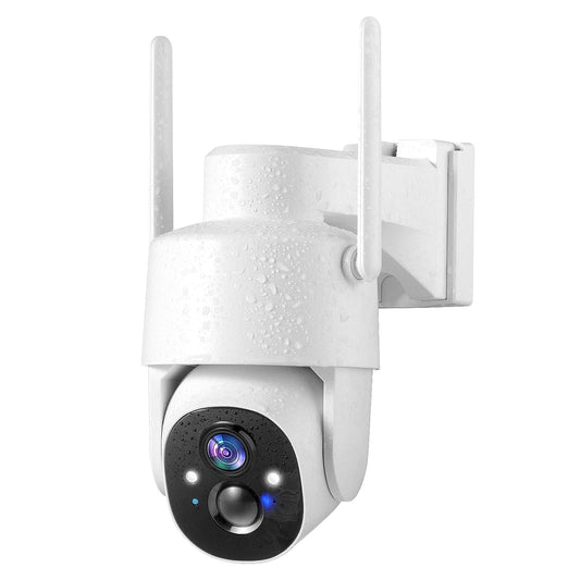 Wireless Outdoor Security Camera - 2K, Pan-Tilt 360°, Battery Powered, 2-Way Talk, 3MP PTZ, WiFi, Cloud/SD Storage, Color Night Vision, Spotlight, Siren, IP65 Waterproof, Smart AI Detection, Device Sharing