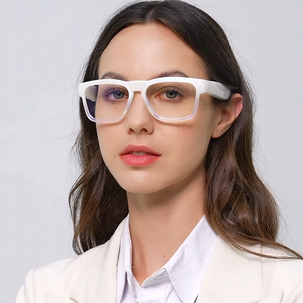 Open Ear Bluetooth Smart Glasses w/ Blue Light Blocking Lenses & Voice Controls