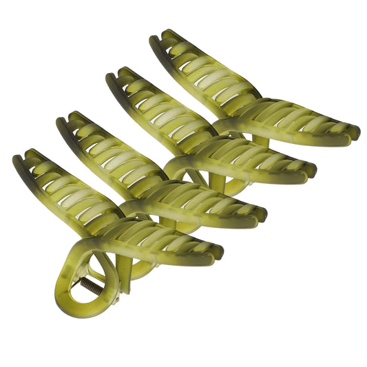 4pk 5.11" Gold Green Gradient Non-Slip Hair Claws/Clips